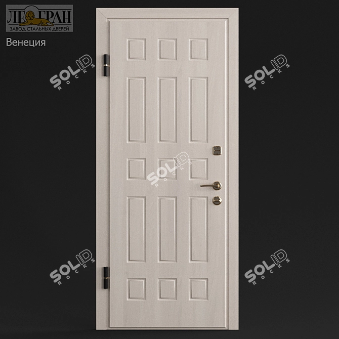 Elegant Venetian Door Ensemble 3D model image 1