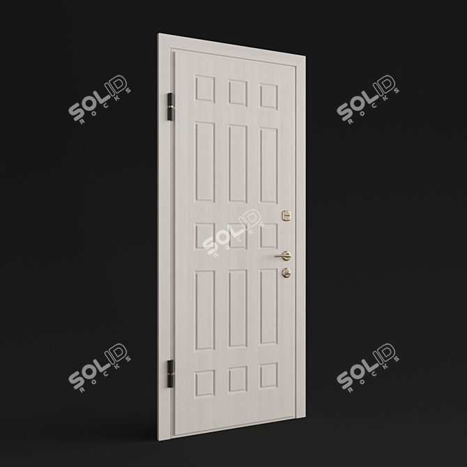 Elegant Venetian Door Ensemble 3D model image 2