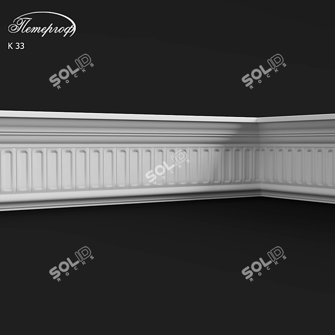 Elegant Peterhof Cornice K33 3D model image 1