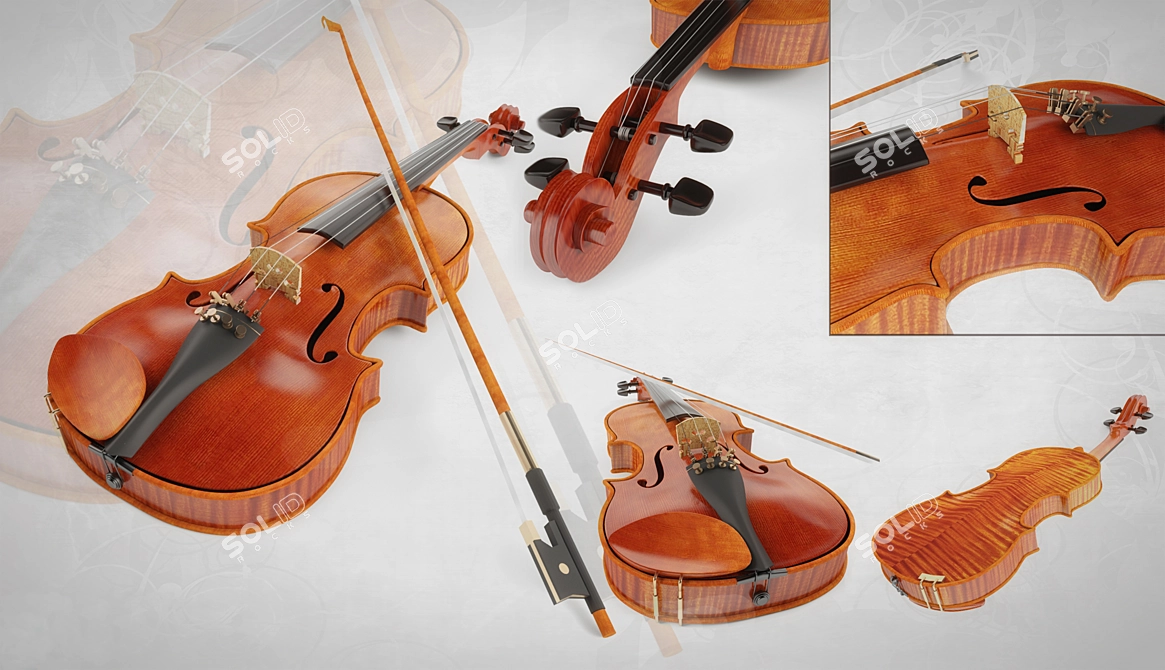 Ethereal Violin Masterpiece 3D model image 2