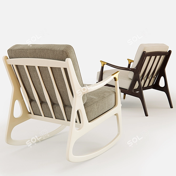 Boho Chic Haverhill Rocking Chair 3D model image 2