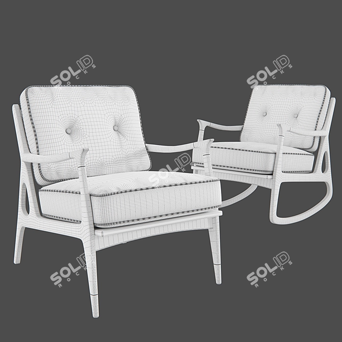 Boho Chic Haverhill Rocking Chair 3D model image 3