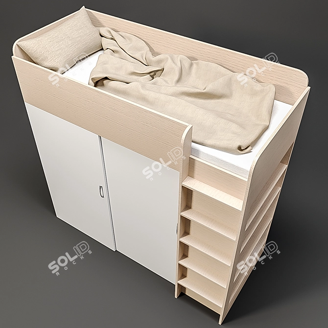 Corona Bunk Bed for Children - Space-Saving and Stylish 3D model image 2