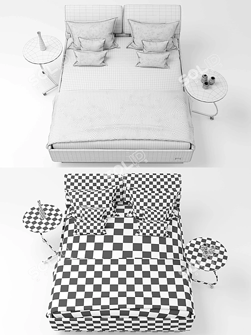Realistic Bed Model CASA KTD by Ruf Betten 3D model image 3