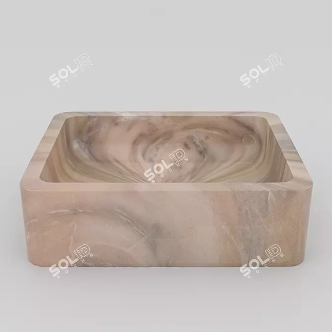 Elegant Marble Washbasin RM04 3D model image 1