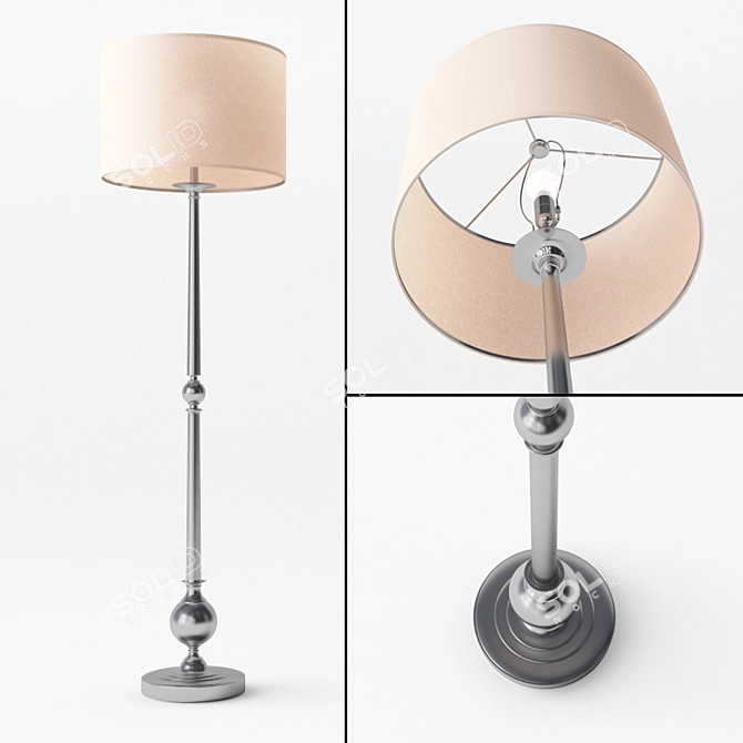  Vintage-inspired Candlestick Floor Lamp 3D model image 1