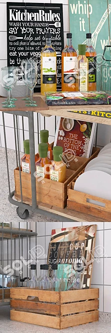 Versatile Kitchen Trolley: Stylish and Practical 3D model image 2