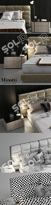Elegant Minotti Lawrence Bed Set 3D model image 3