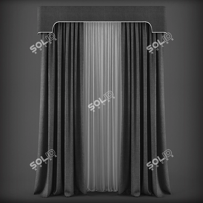 Classic Style Curtains 3D model image 1