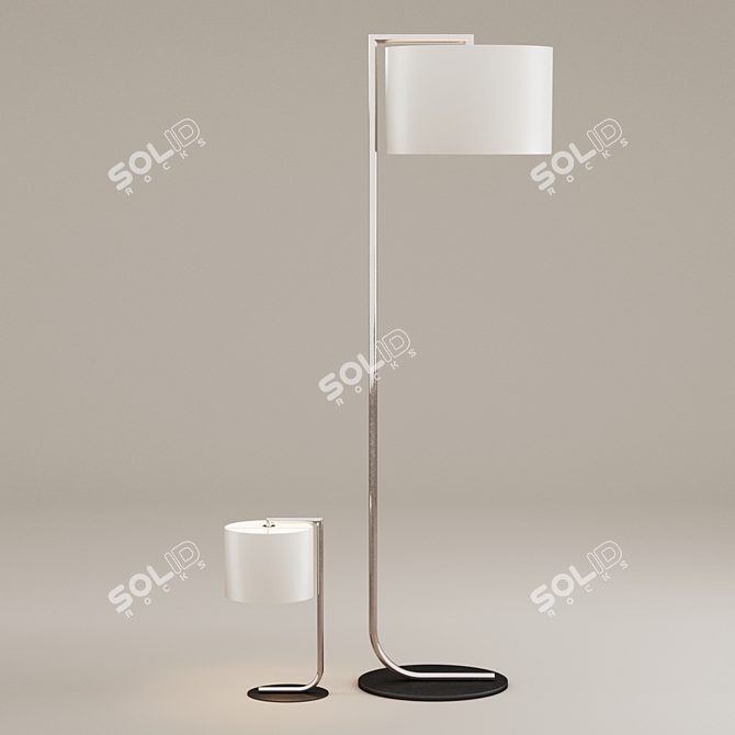 Sleek Decca Lamp Duo 3D model image 1