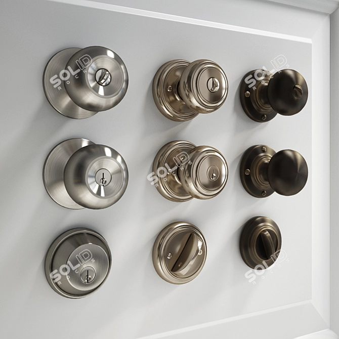 Colorful Door Knobs & Locks 3D model image 1