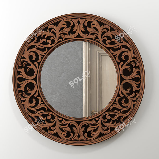 Elegant Carved Mirror: Sesilya 3D model image 1