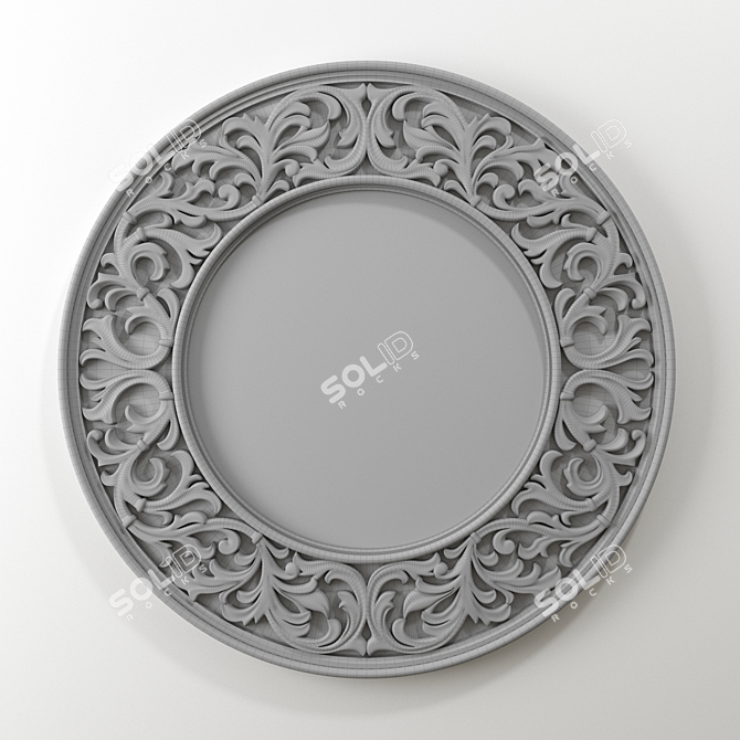 Elegant Carved Mirror: Sesilya 3D model image 2