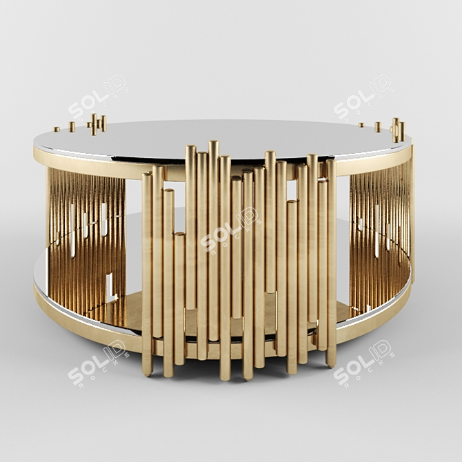 Barcelona Round Glass Coffee Table: Modern Elegance 3D model image 2