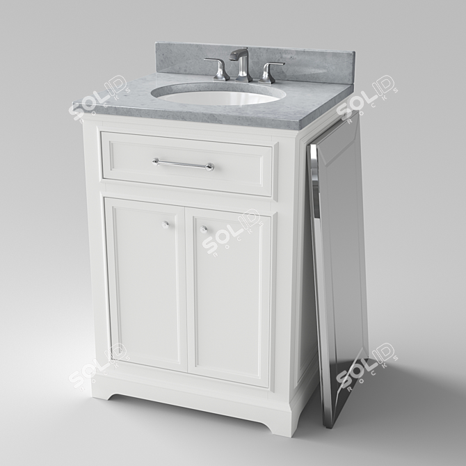 White Clochester 24" Vanity Set 3D model image 1