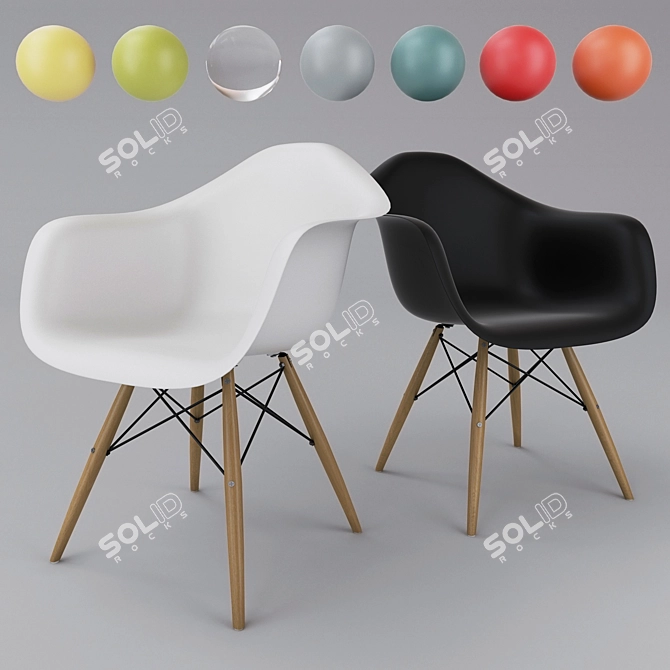 Eames Style DAW Chair: Iconic Design 3D model image 1