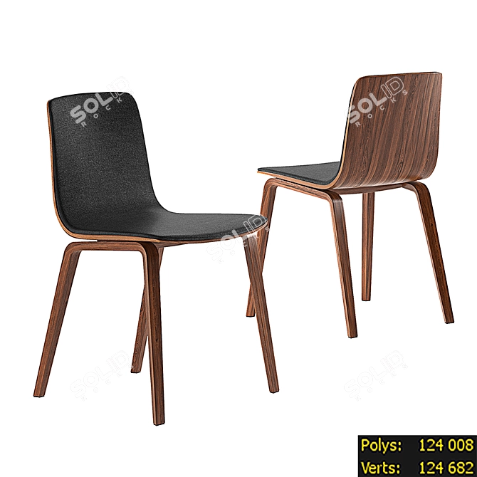 Versatile Set of 6 Designer Chairs 3D model image 1