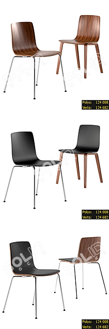 Versatile Set of 6 Designer Chairs 3D model image 2