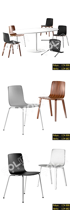 Versatile Set of 6 Designer Chairs 3D model image 3