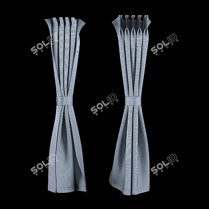 Poly Mesh Window Curtain 3D model image 2