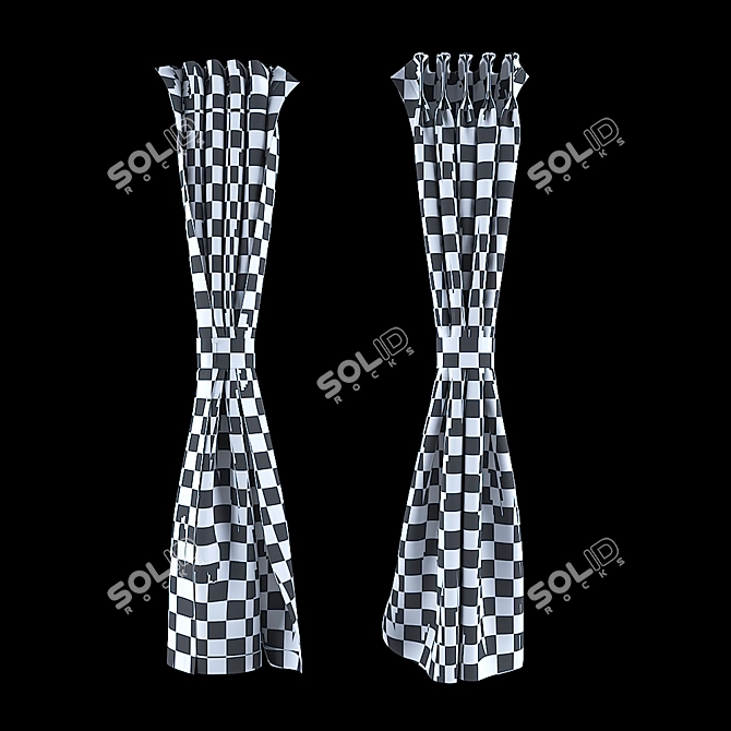 Poly Mesh Window Curtain 3D model image 3