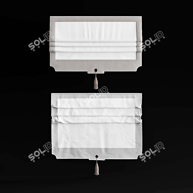 Elegant Roman Curtains 3D model image 1