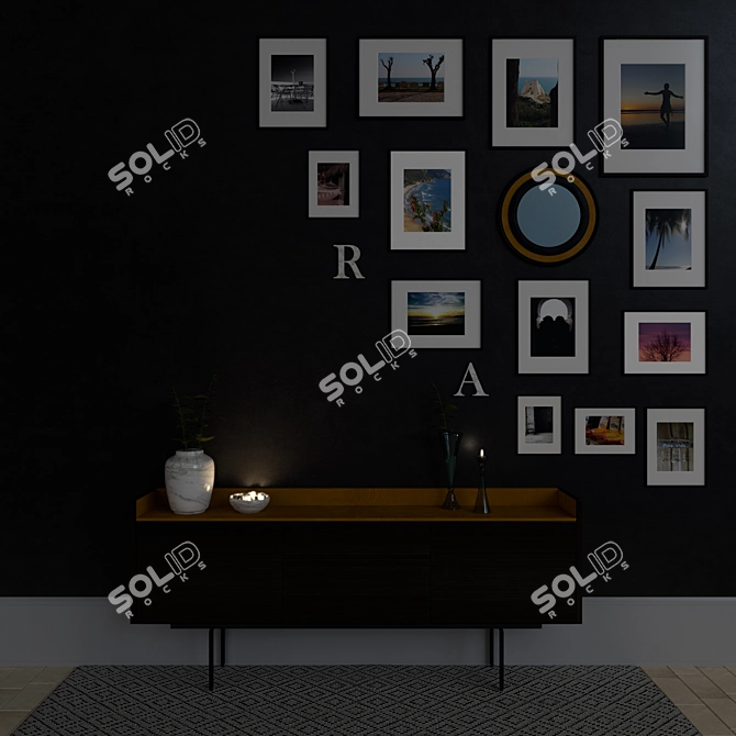 Modern Sideboard with Frames by Mario Ruiz 3D model image 2