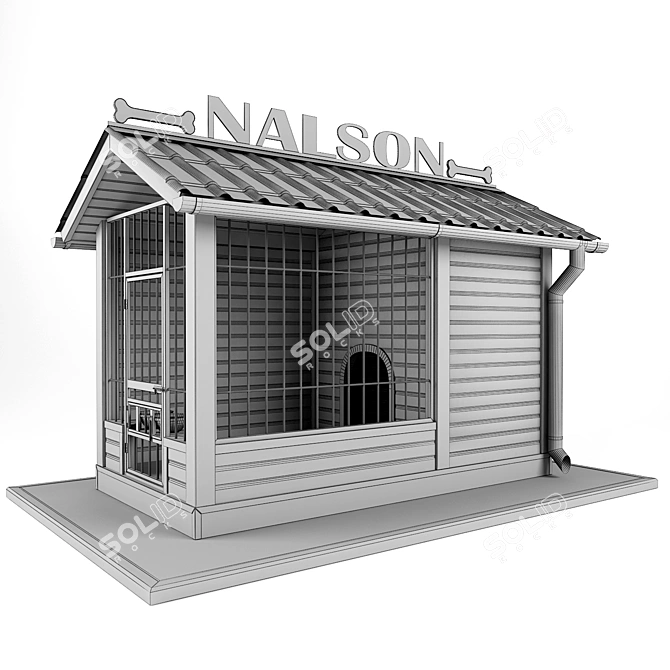 Spacious Outdoor Aviary for Birds 3D model image 2