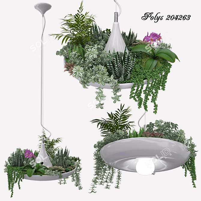 Plantable Lamp: Babylon Greenery 3D model image 1