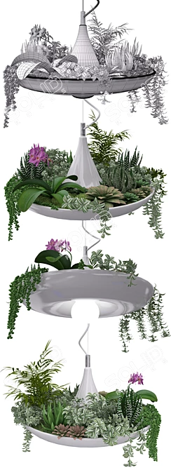 Plantable Lamp: Babylon Greenery 3D model image 2