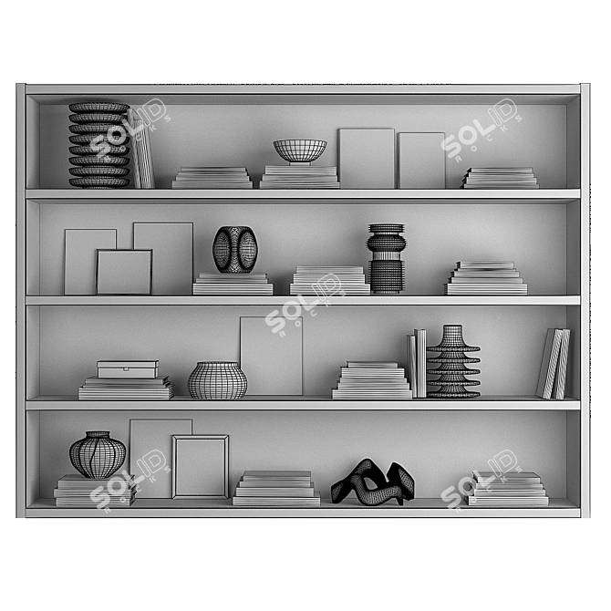Shelf Bliss: Decorative Set for Empty Spaces 3D model image 2