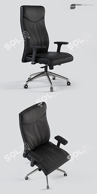 Sleek Oskar Chair 3D model image 2