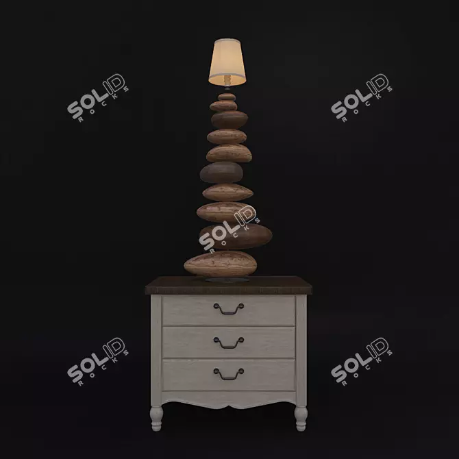 Provençal Bedside Table Set 3D model image 1