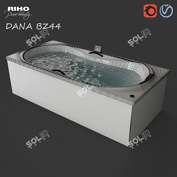 RIHO Dana BZ44: Stylish and Compact Bathtub 3D model image 2
