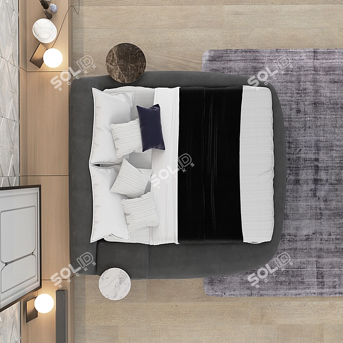 Luxurious POLIFORM Big Bed 3D model image 2