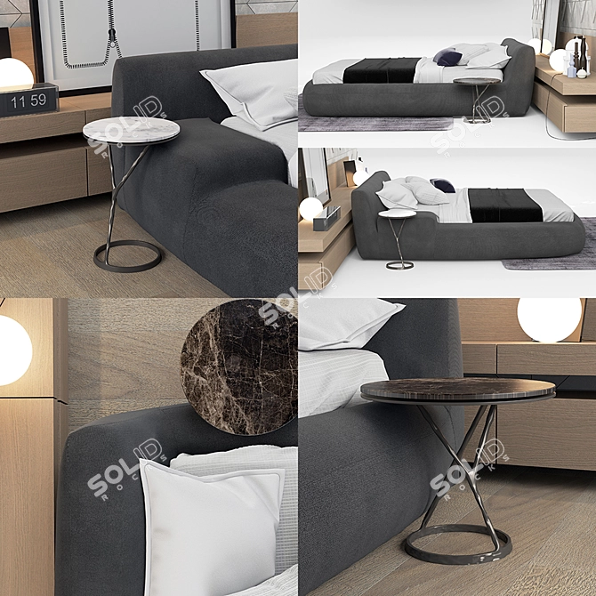 Luxurious POLIFORM Big Bed 3D model image 3