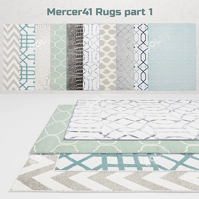 Elegant Mercer41 Rugs Collection 3D model image 1
