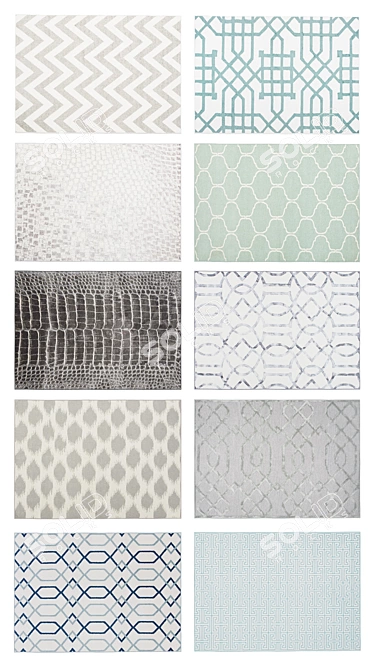 Elegant Mercer41 Rugs Collection 3D model image 2