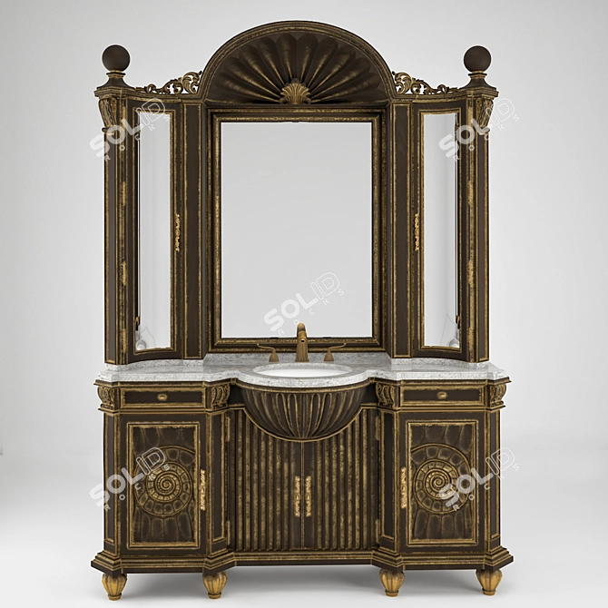 Custom Design Crestview Bath Vanity 3D model image 1