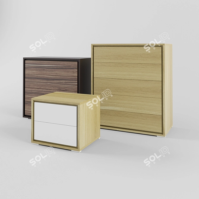 Modern Milano Chest of Drawers 3D model image 1