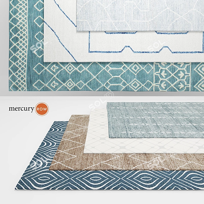 Modern Rugs Collection by Mercury Row 3D model image 1