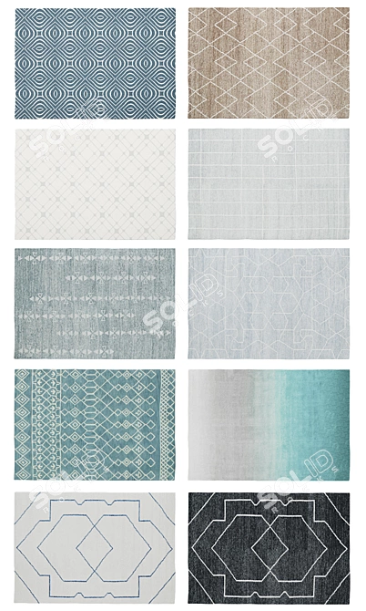 Modern Rugs Collection by Mercury Row 3D model image 2