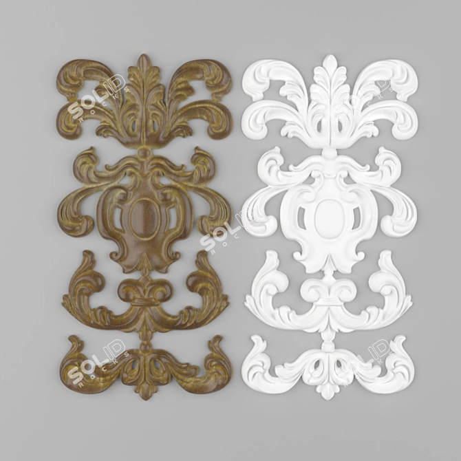 Elegant Carved Overlay 3D model image 1