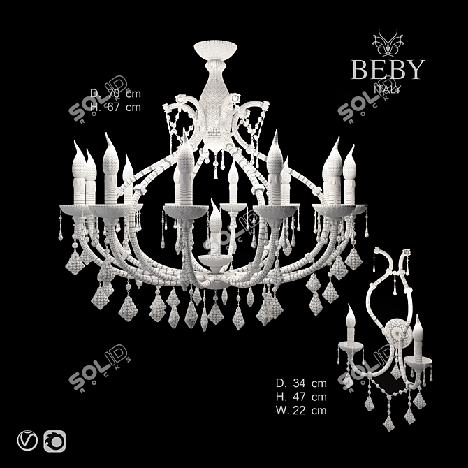 Elegant Bebyitaly Novecento Lighting 3D model image 3