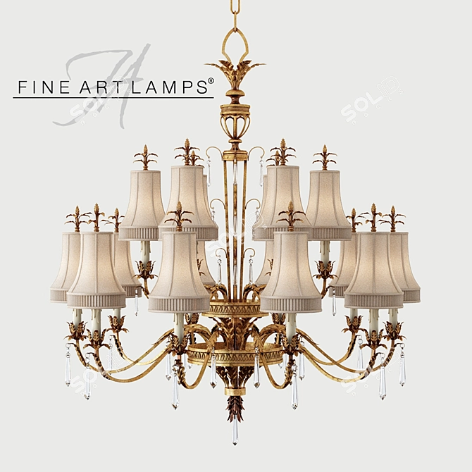 Elegant Pastiche Art Lamp 3D model image 1