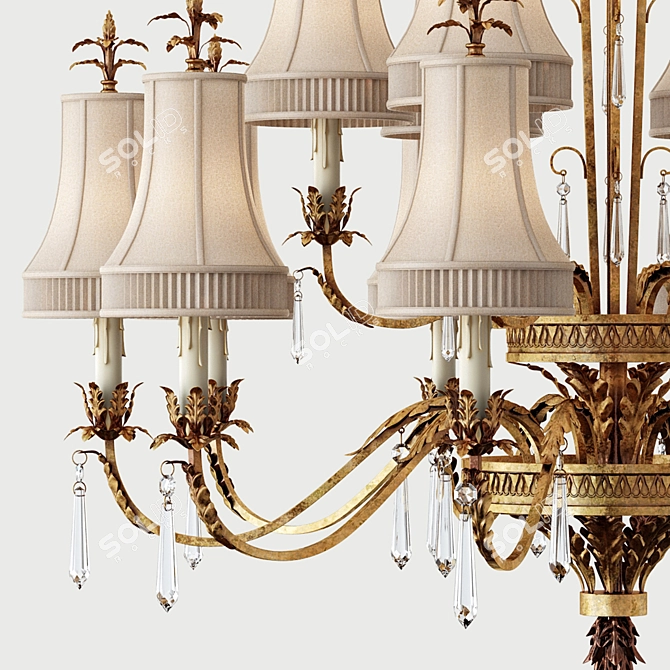 Elegant Pastiche Art Lamp 3D model image 2