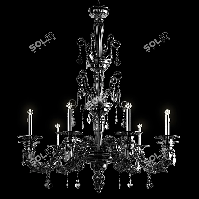 Elegant Baikal Chandelier by Barovier 3D model image 3