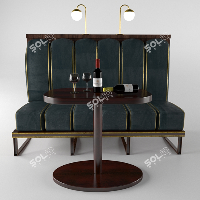 Sleek Coffee Shop Sofa Set 3D model image 1