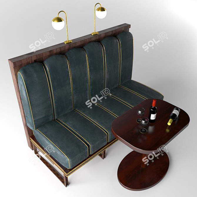 Sleek Coffee Shop Sofa Set 3D model image 2