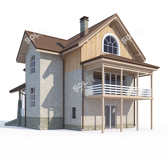 Modern Private House Design 3D model image 1